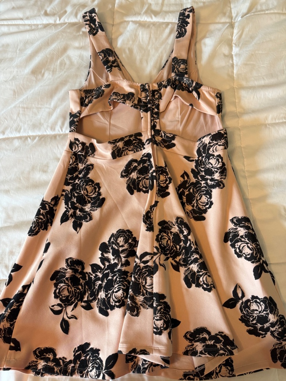 Trixxi Blush Pink Mini Dress with Black Floral Print - Picture 6 of 8
